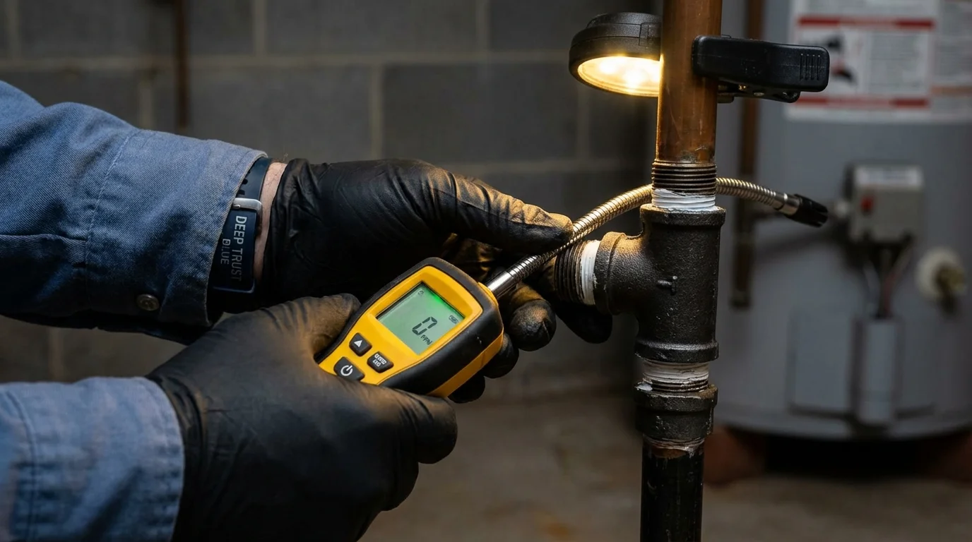 Gas leak detection with electronic sniffer by Johns Plumbing LLC in Glen Rock