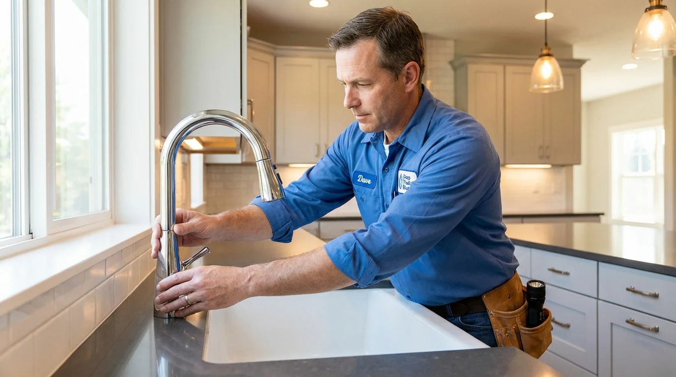 Kitchen faucet installation by Johns Plumbing LLC in Glen Rock
