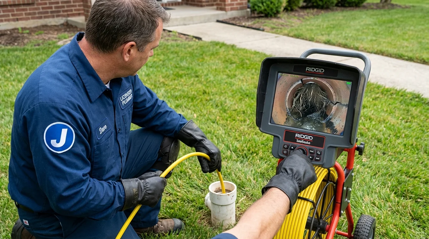 Sewer camera inspection being performed by Johns Plumbing LLC in Glen Rock